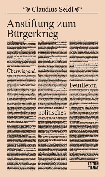 Vorderes Coverbild Anstiftung zum Bürgerkrieg