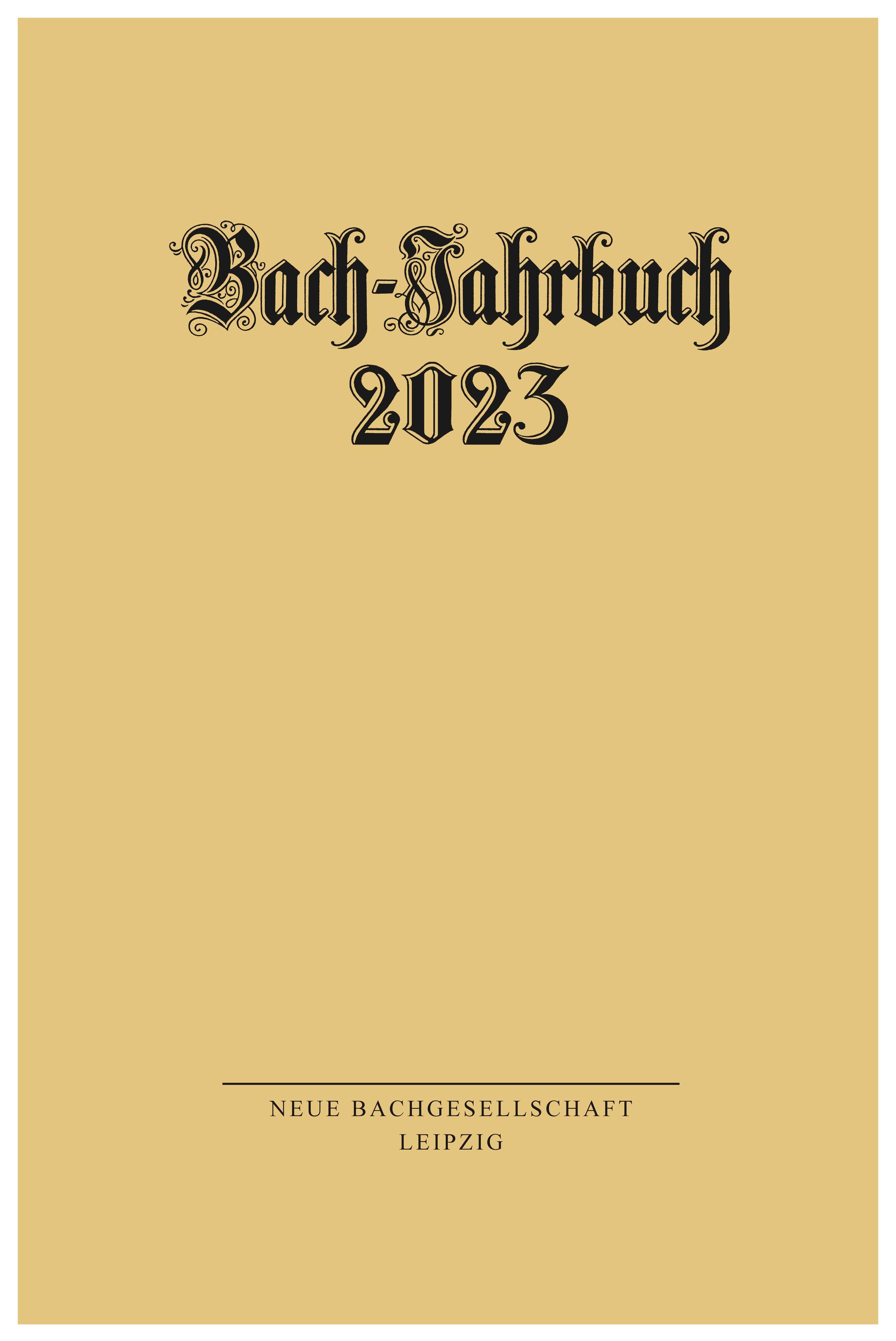 Vorderes Coverbild Bach-Jahrbuch 2023