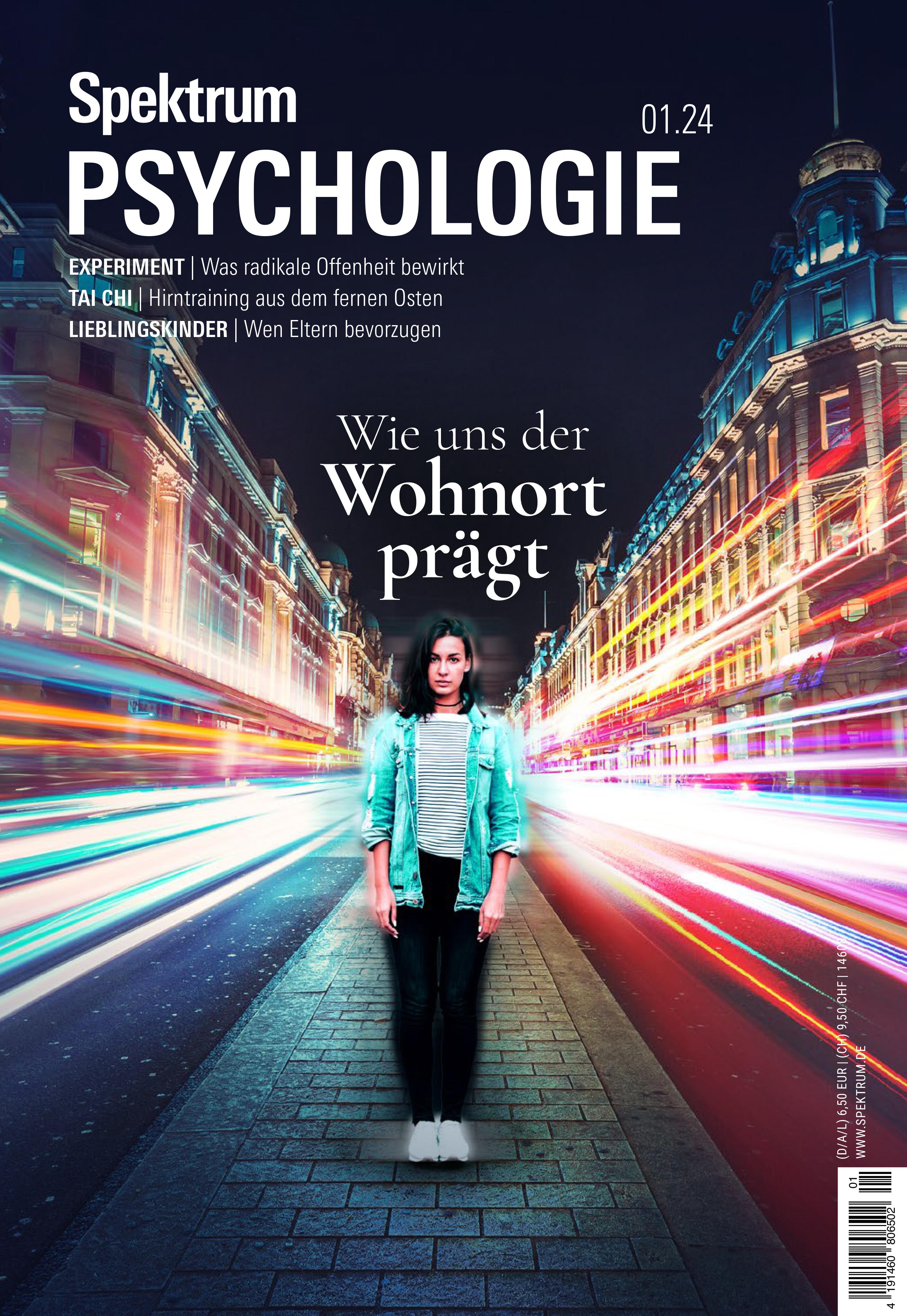 Vorderes Coverbild Spektrum Psychologie 1/2024 - Wie uns der Wohnort prägt