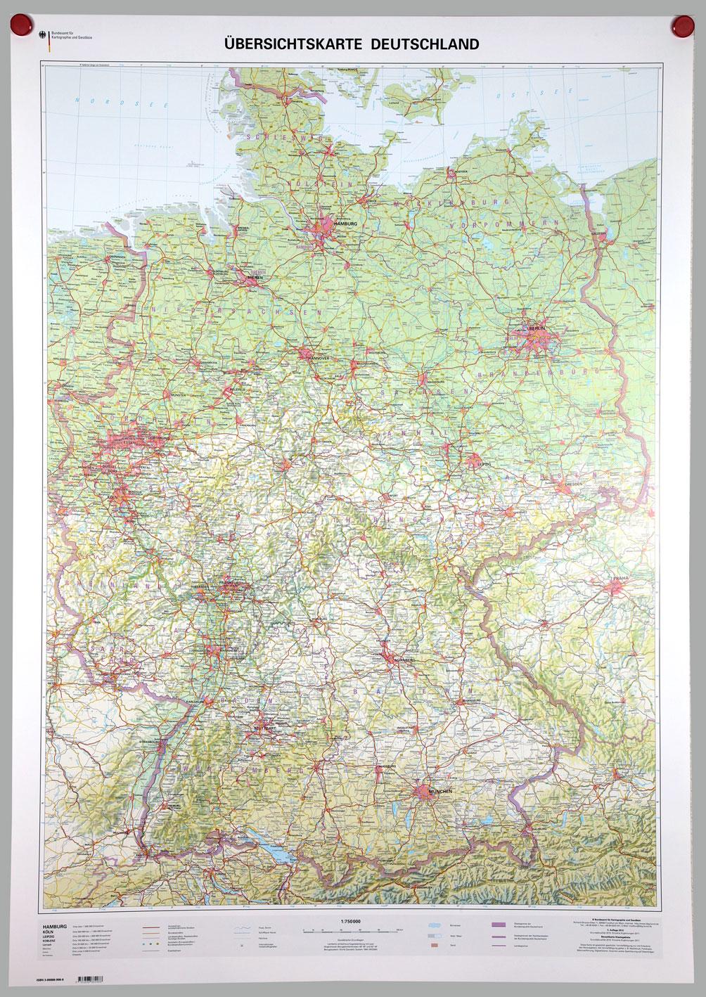 Vorderes Coverbild Übersichtskarte Deutschland 1:750 000
