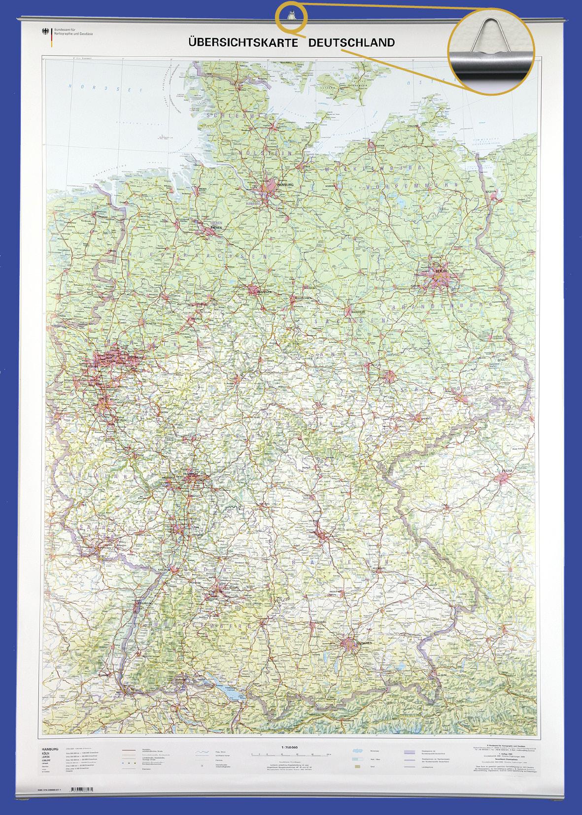 Vorderes Coverbild Übersichtskarte Deutschland 1 : 750 000