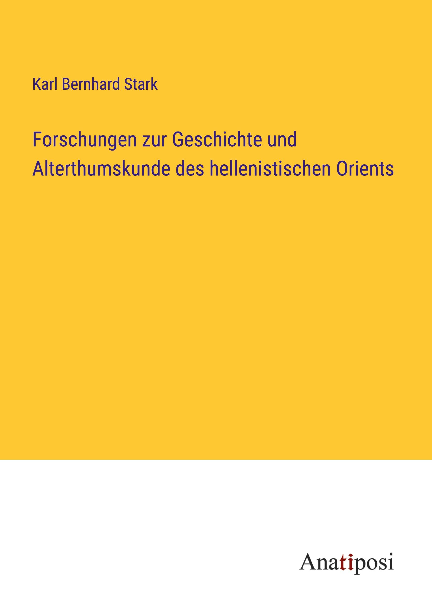 Vorderes Coverbild Forschungen zur Geschichte und Alterthumskunde des hellenistischen Orients