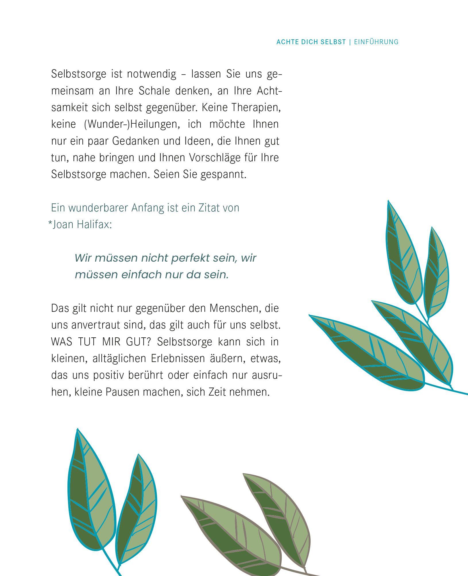 Beispielinhalt (Bild) Achte Dich selbst