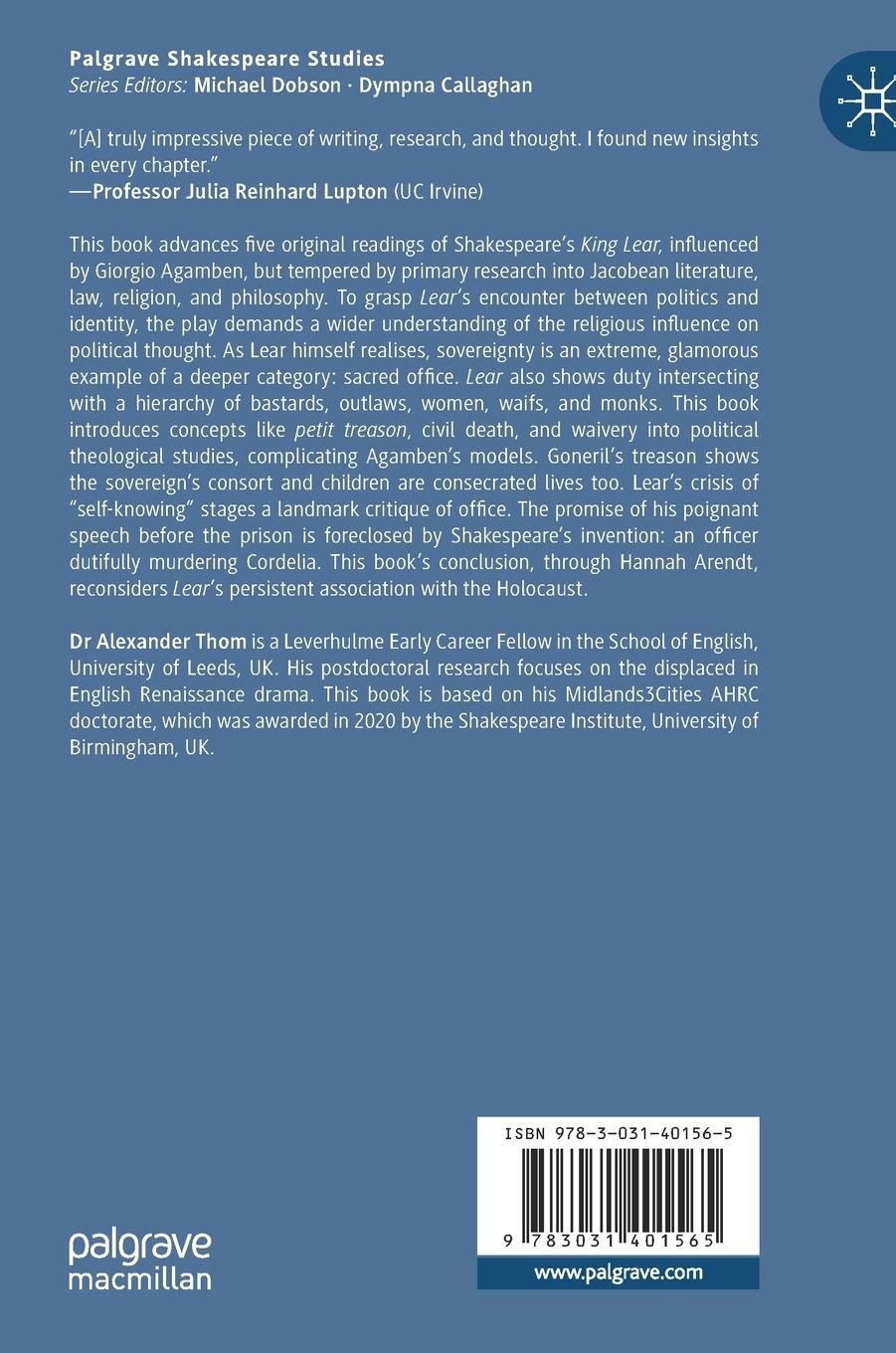 Rückseitencover Office and Duty in King Lear