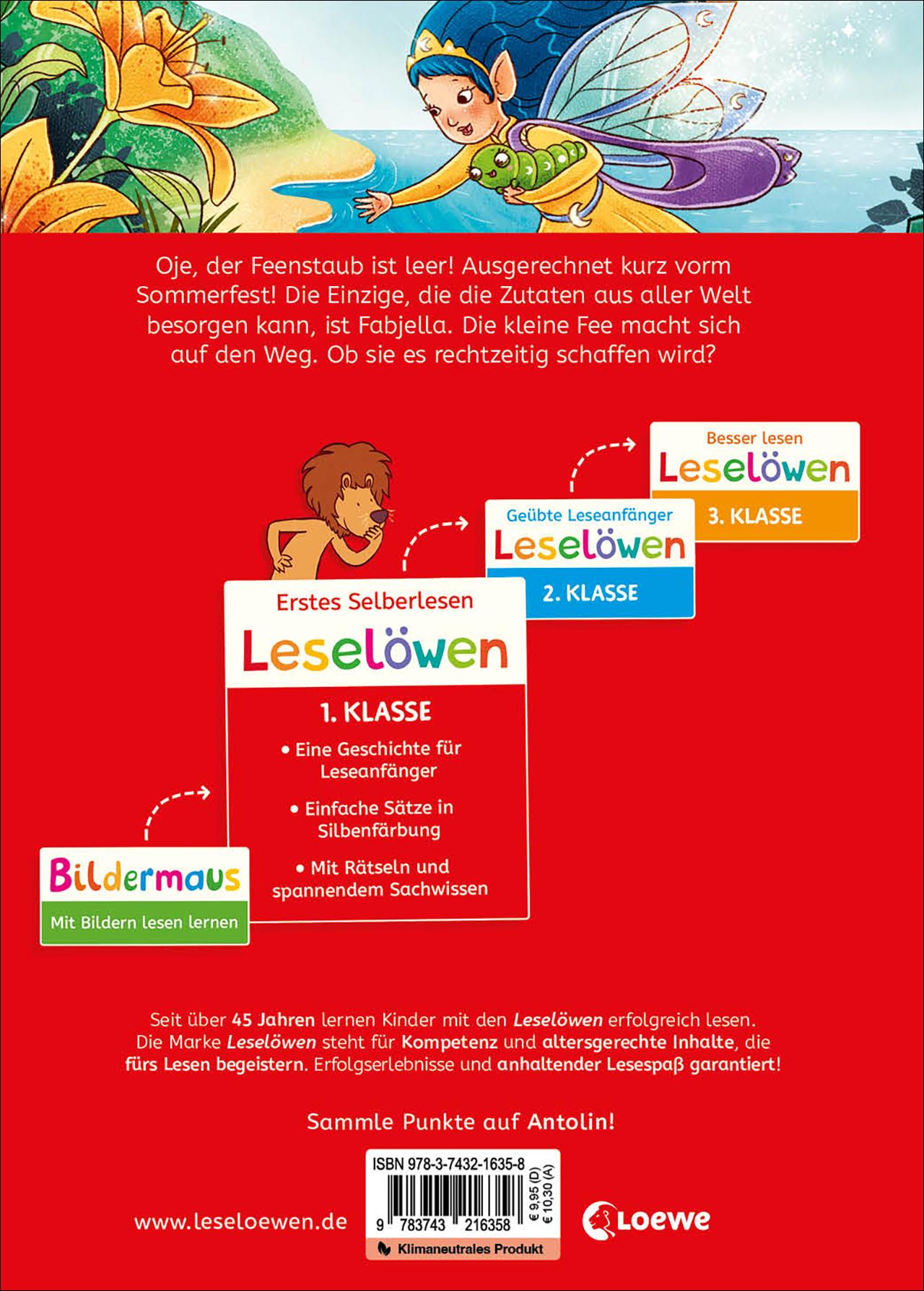Rückseitencover Leselöwen 1. Klasse - Das Geheimnis des Feenstaubs