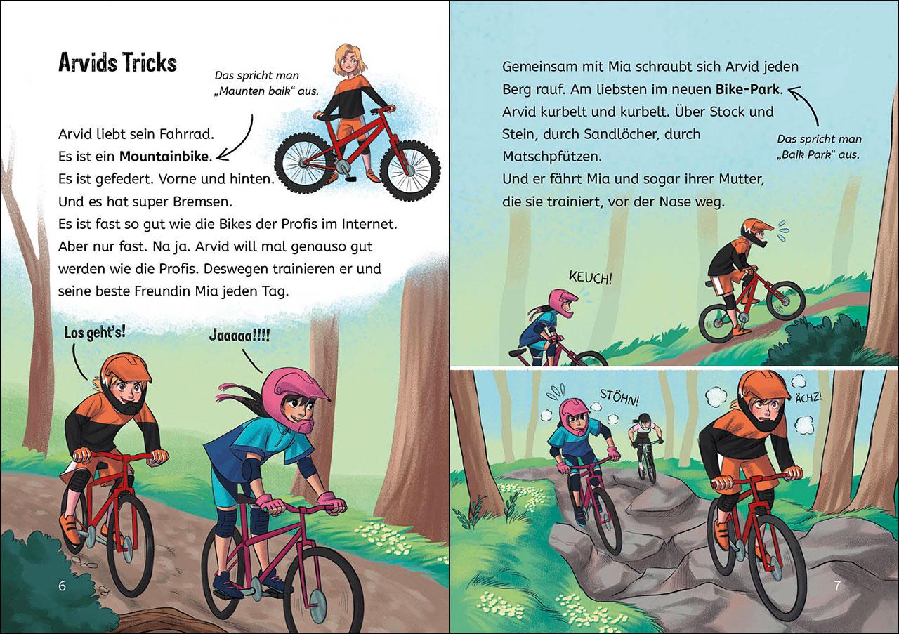 Beispielinhalt (Bild) Leselöwen 3. Klasse - Aufregung im Bike-Park