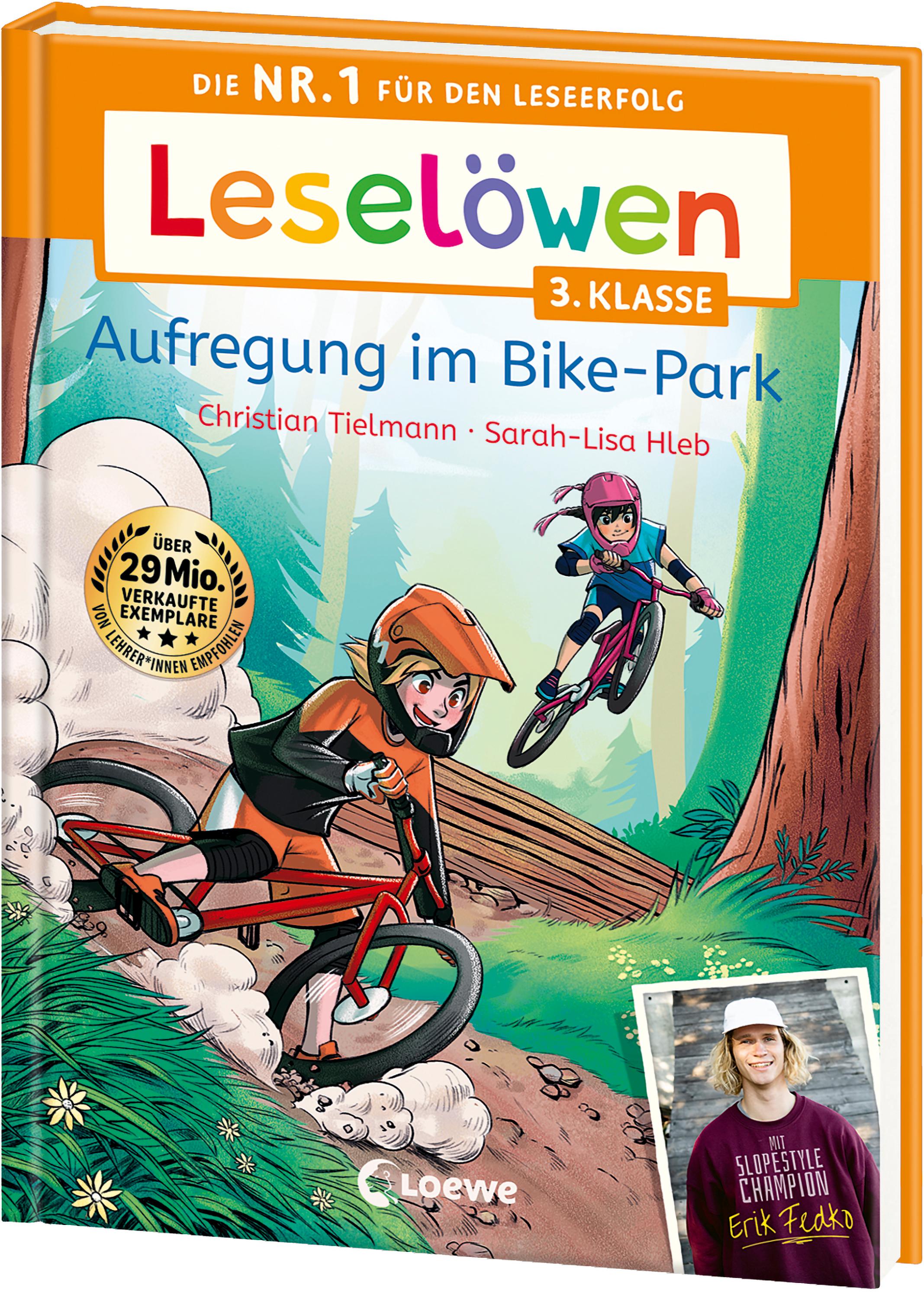 Vorderes Coverbild Leselöwen 3. Klasse - Aufregung im Bike-Park