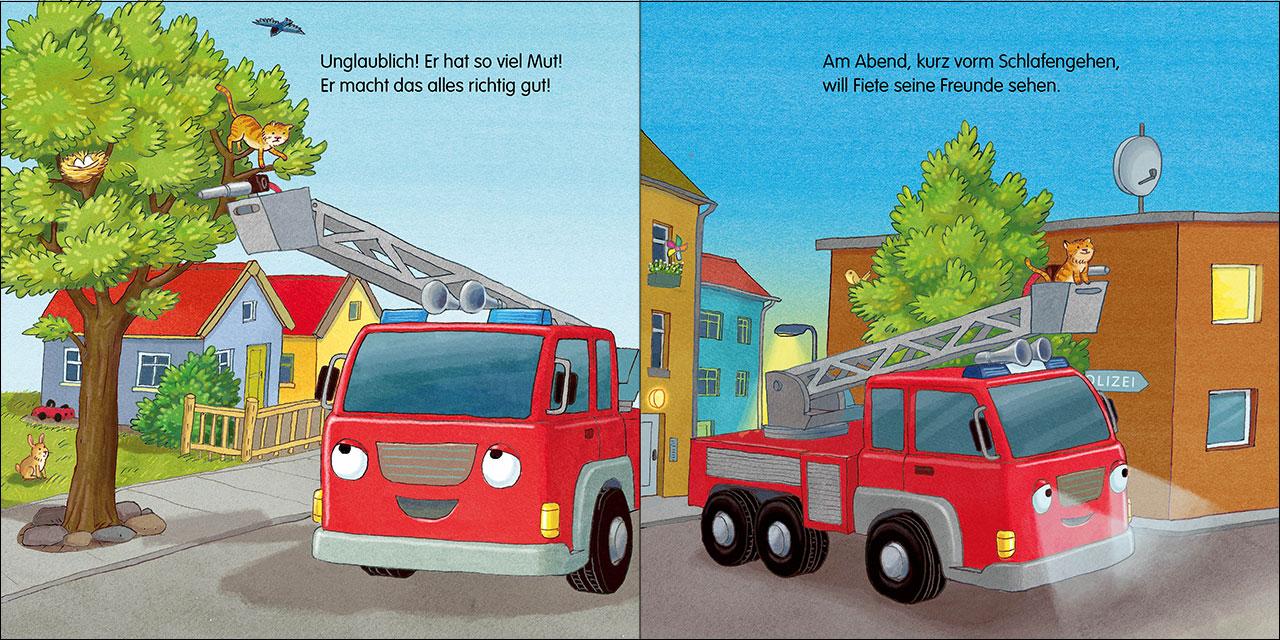 Beispielinhalt (Bild) Gute Nacht, kleines Feuerwehrauto!