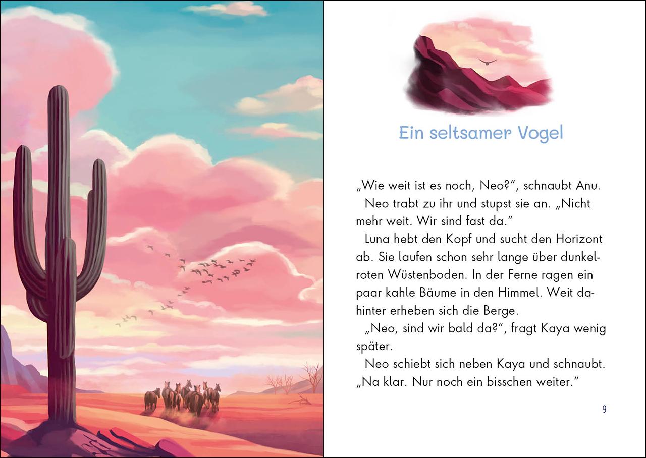 Beispielinhalt (Bild) Wildpferde - mutig und frei (Band 3) - Flucht in die Berge