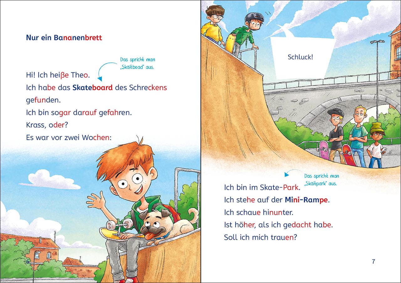 Beispielinhalt (Bild) Leselöwen 2. Klasse -  Das geheimnisvolle Skateboard