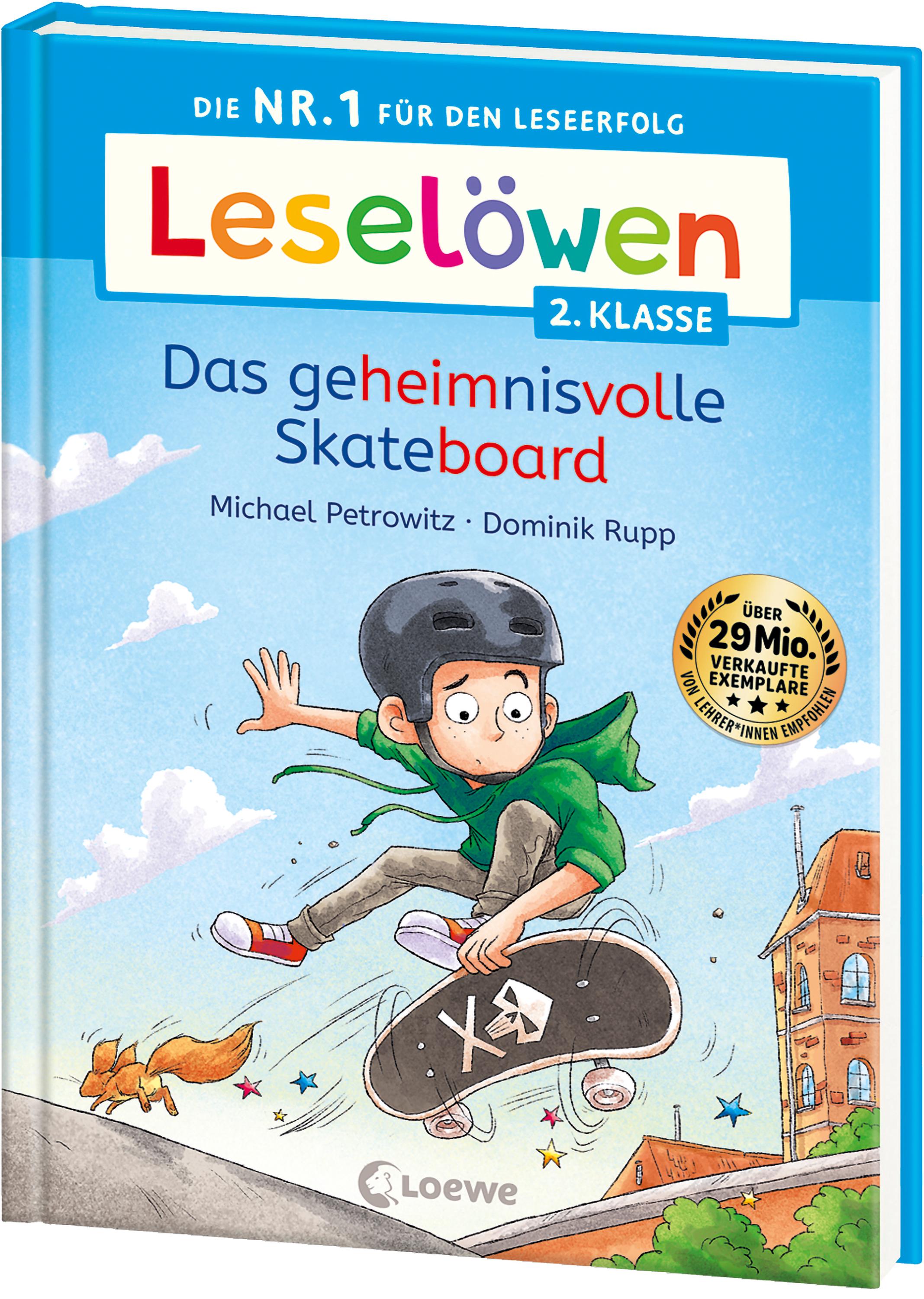Vorderes Coverbild Leselöwen 2. Klasse -  Das geheimnisvolle Skateboard