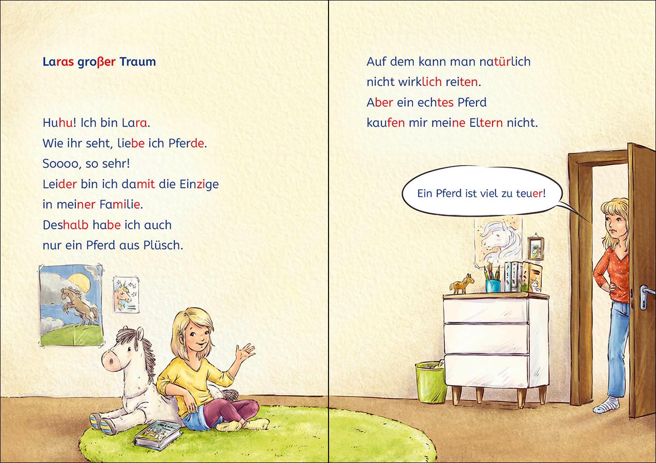 Beispielinhalt (Bild) Leselöwen 2. Klasse - Lara und das neue Pferd