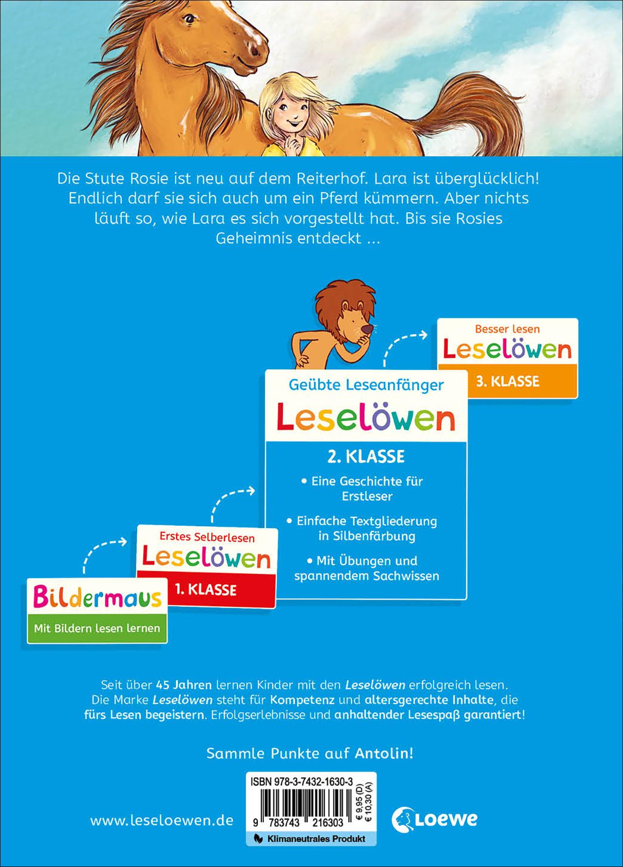 Rückseitencover Leselöwen 2. Klasse - Lara und das neue Pferd