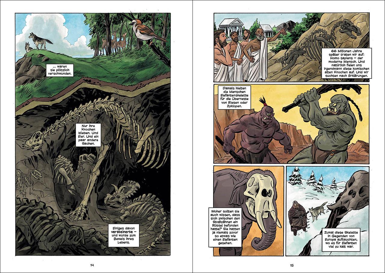 Beispielinhalt (Bild) Superbrain-Comics - Auf den Spuren der Dinosaurier