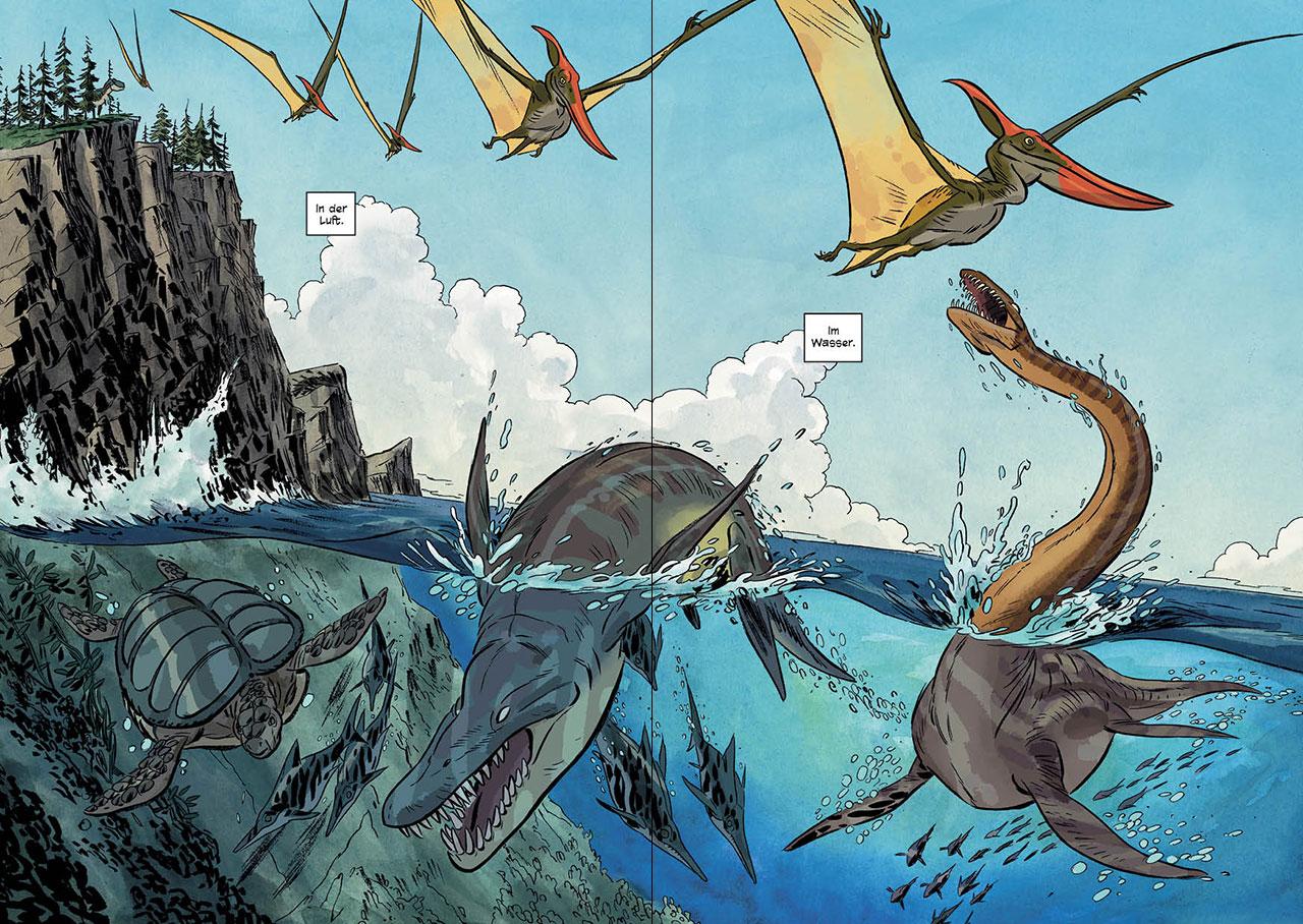 Beispielinhalt (Bild) Superbrain-Comics - Auf den Spuren der Dinosaurier