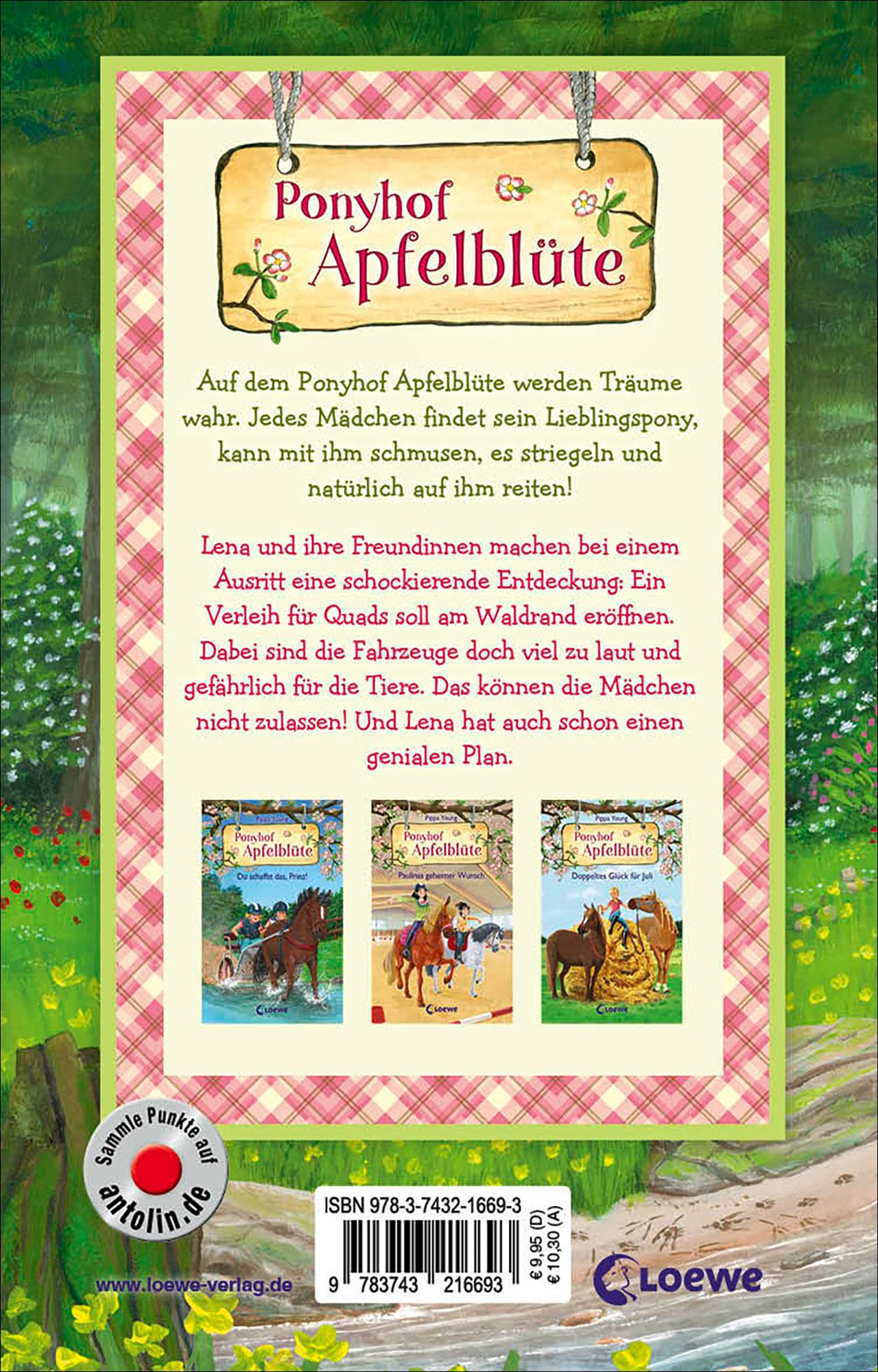 Rückseitencover Ponyhof Apfelblüte (Band 22) - Lena und Samson retten den Wald