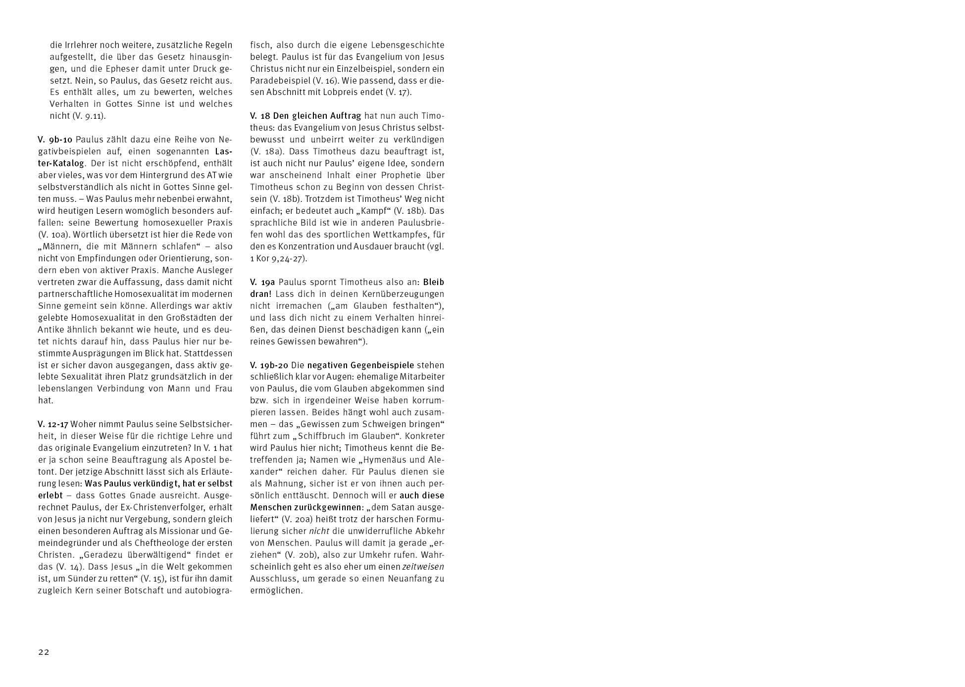 Beispielinhalt (Bild) Die Briefe an Timotheus und Titus