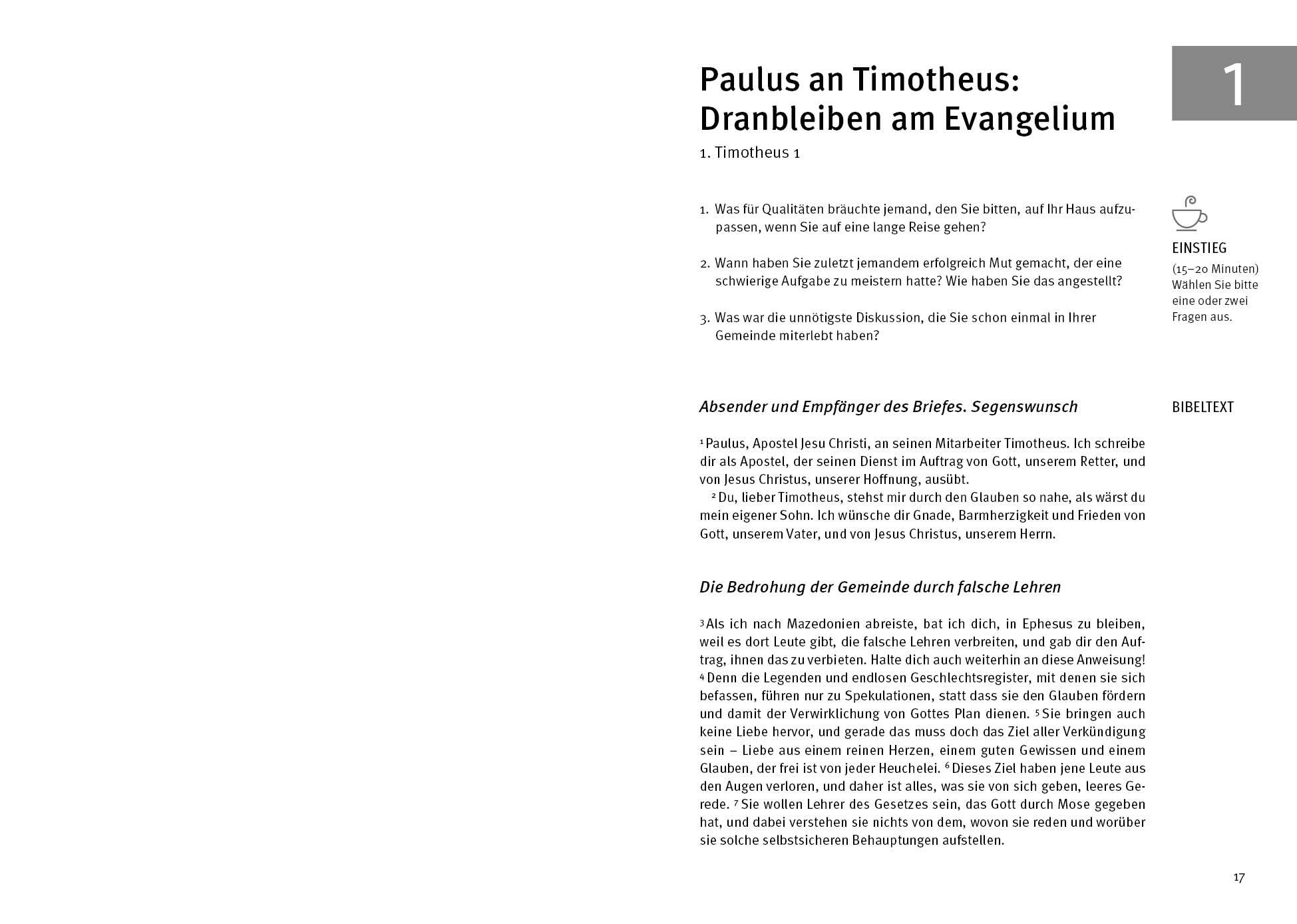 Beispielinhalt (Bild) Die Briefe an Timotheus und Titus