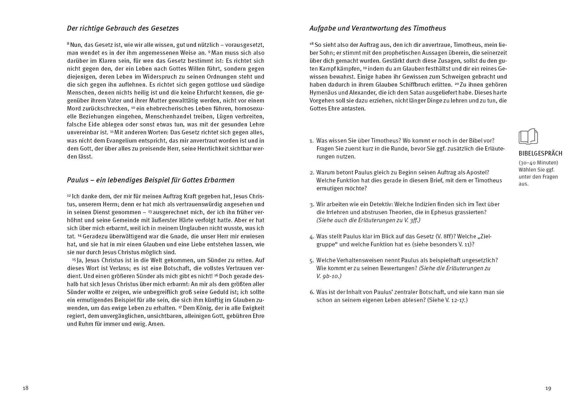 Beispielinhalt (Bild) Die Briefe an Timotheus und Titus