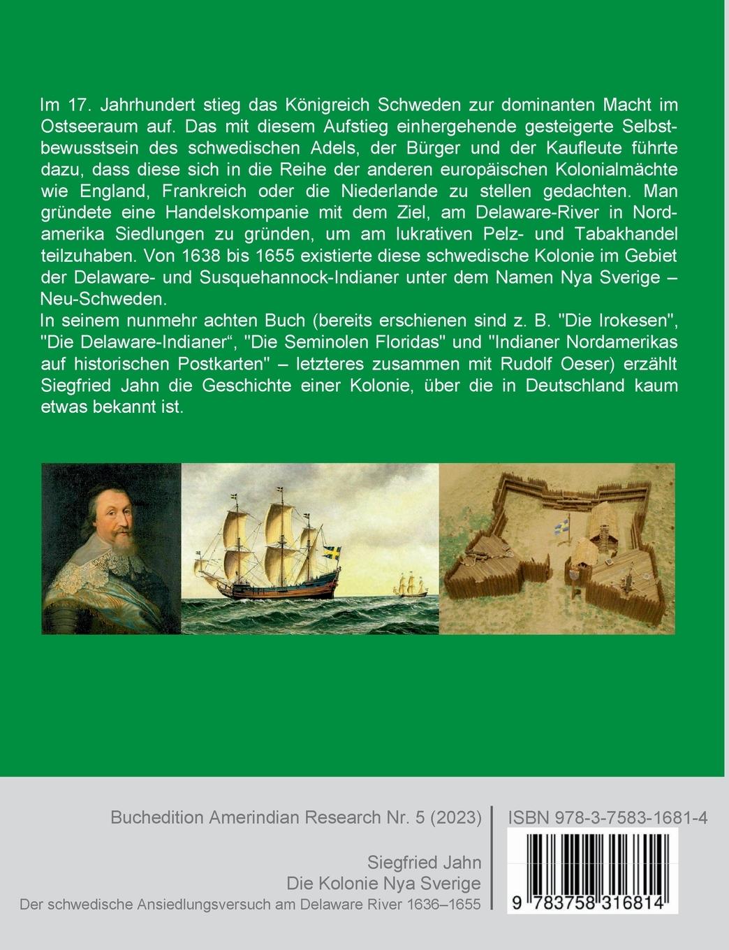 Rückseitencover Die Kolonie Nya Sverige