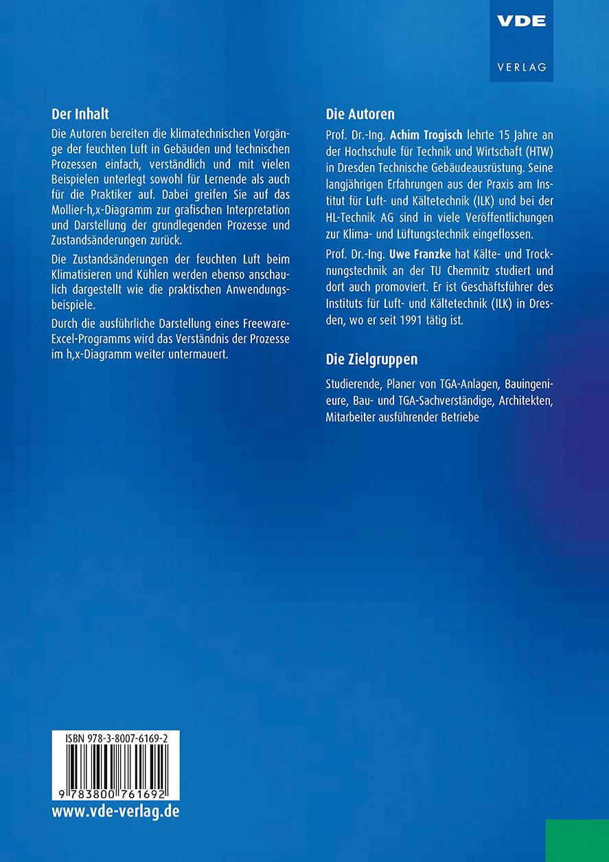 Rückseitencover Feuchte Luft - h,x-Diagramm