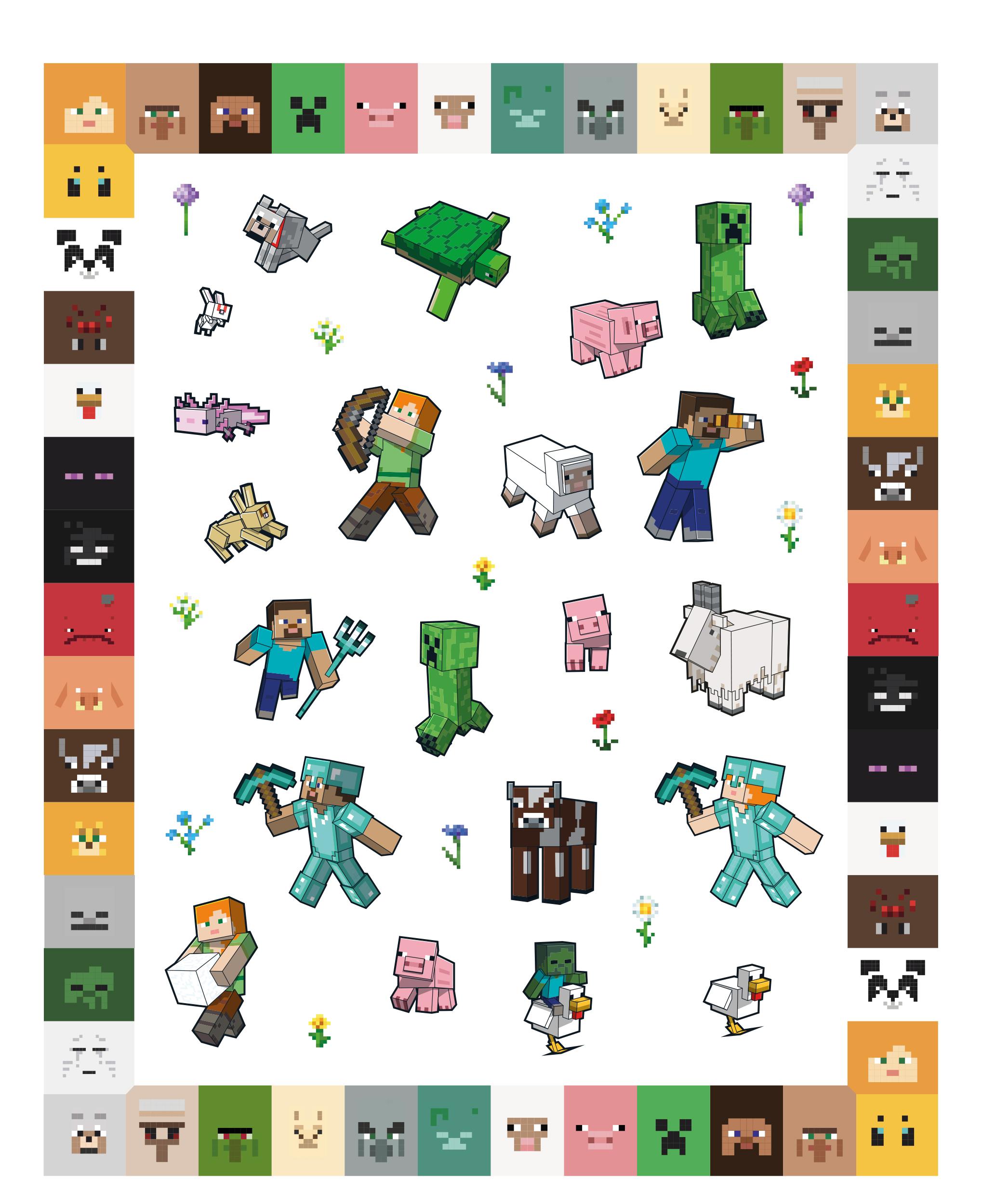 Beispielinhalt (Bild) Minecraft: 500 Sticker- Stickern - Rätseln - Ausmalen