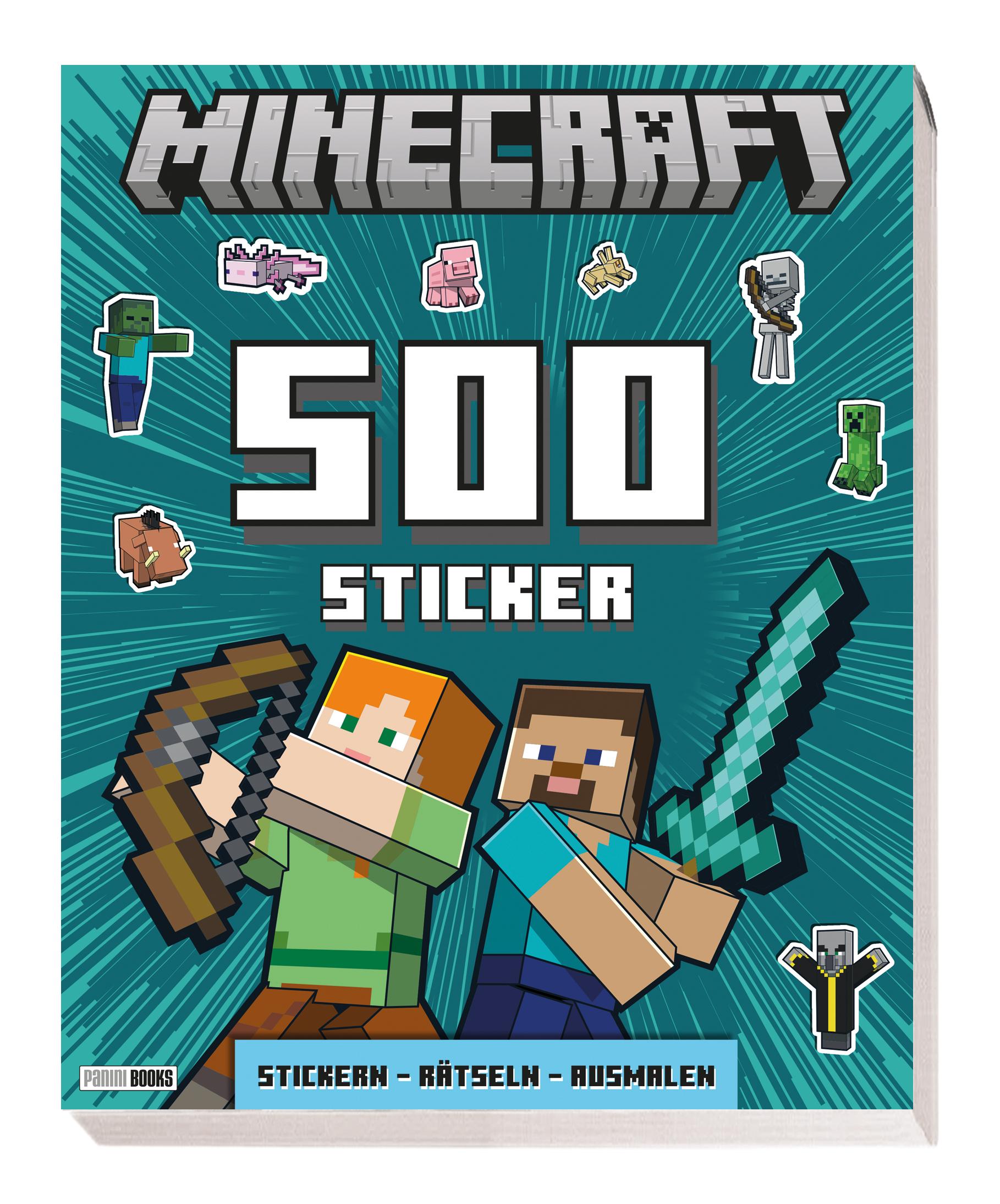 Vorderes Coverbild Minecraft: 500 Sticker- Stickern - Rätseln - Ausmalen