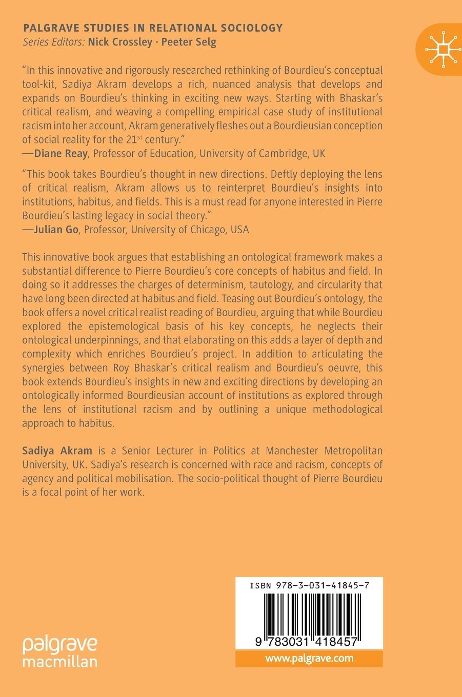 Rückseitencover Bourdieu, Habitus and Field