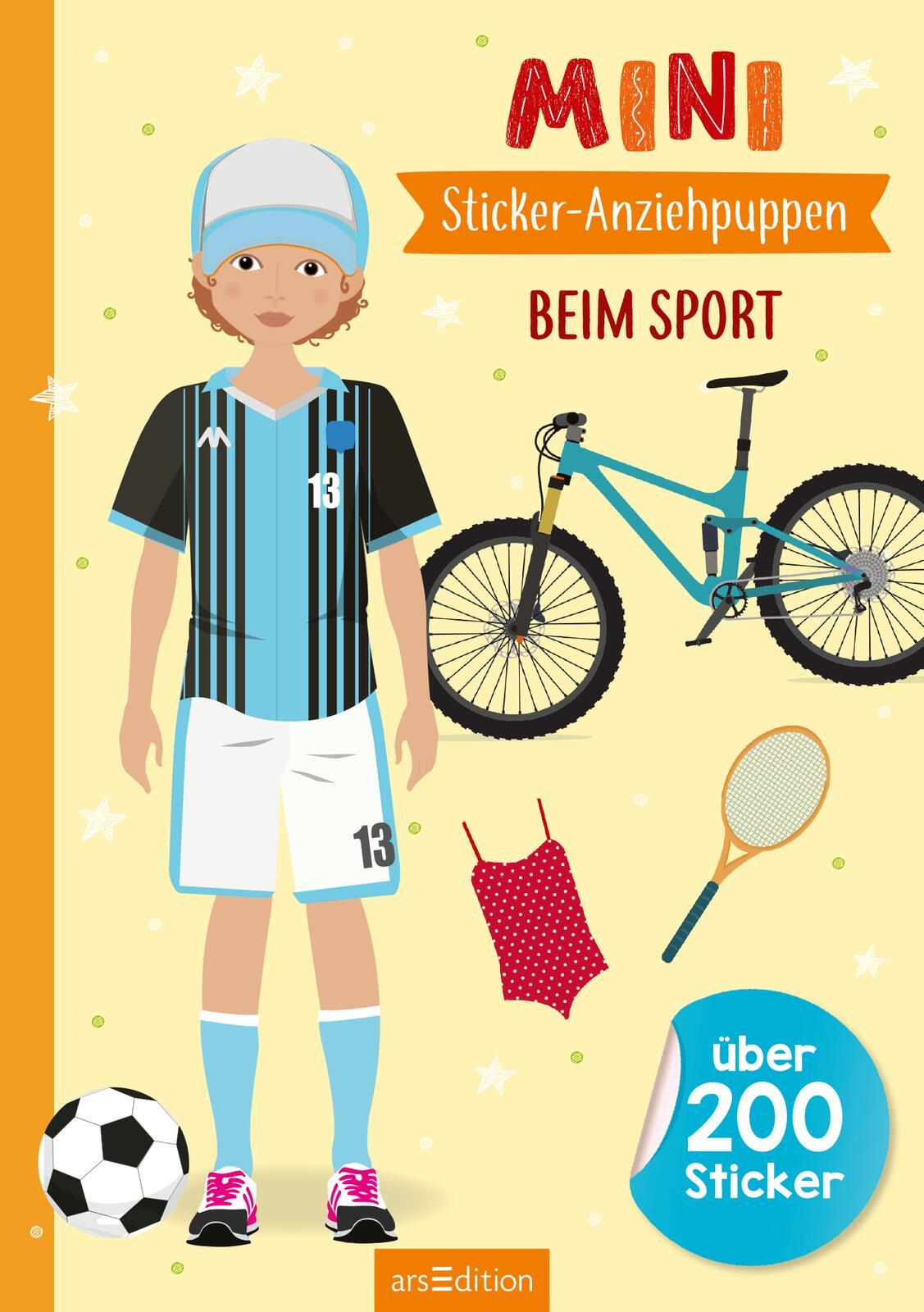 Beispielinhalt (Bild) Mini-Sticker-Anziehpuppen - Beim Sport