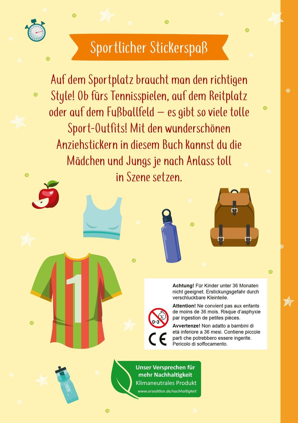 Rückseitencover Mini-Sticker-Anziehpuppen - Beim Sport