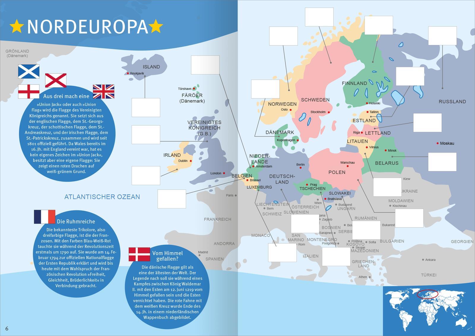 Beispielinhalt (Bild) Das große Flaggen-Stickerbuch