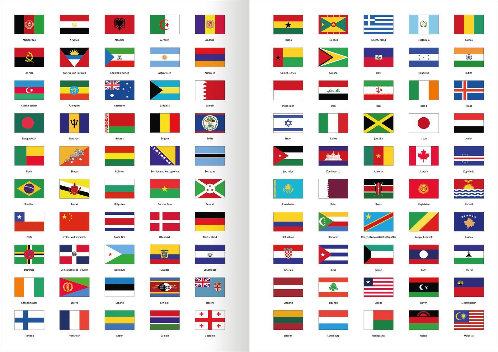 Beispielinhalt (Bild) Das große Flaggen-Stickerbuch