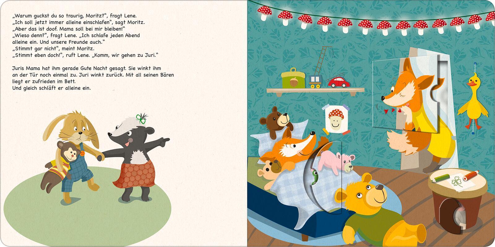 Beispielinhalt (Bild) Moritz Moppelpo schläft alleine ein