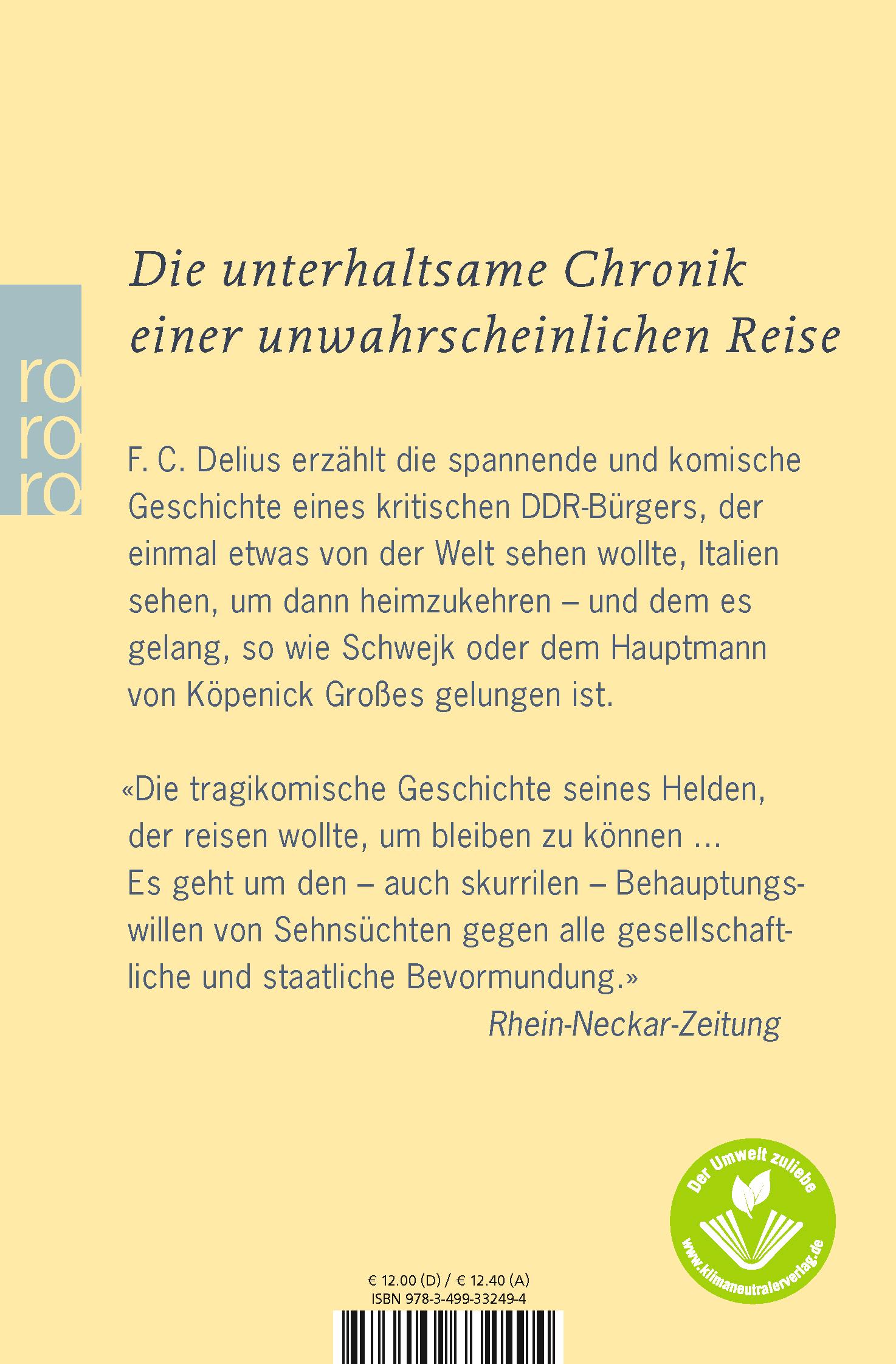 Rückseitencover Der Spaziergang von Rostock nach Syrakus