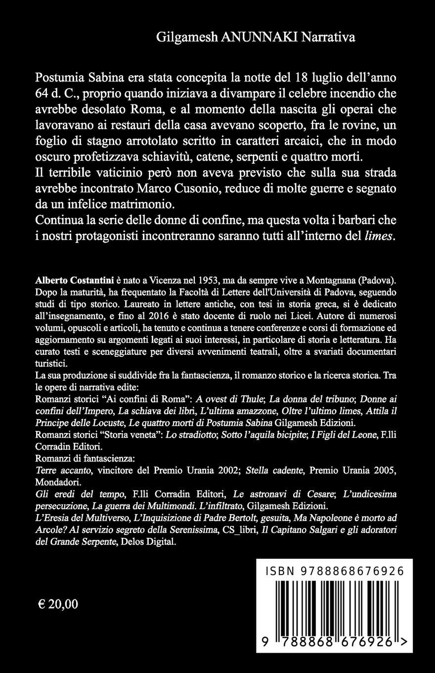 Rückseitencover Le quattro morti di Postumia Sabina