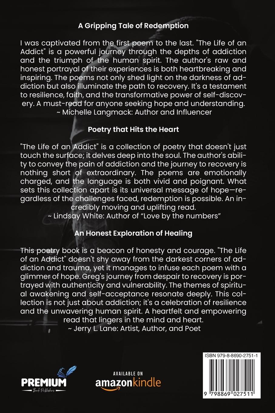 Rückseitencover THE LIFE OF AN ADDICT