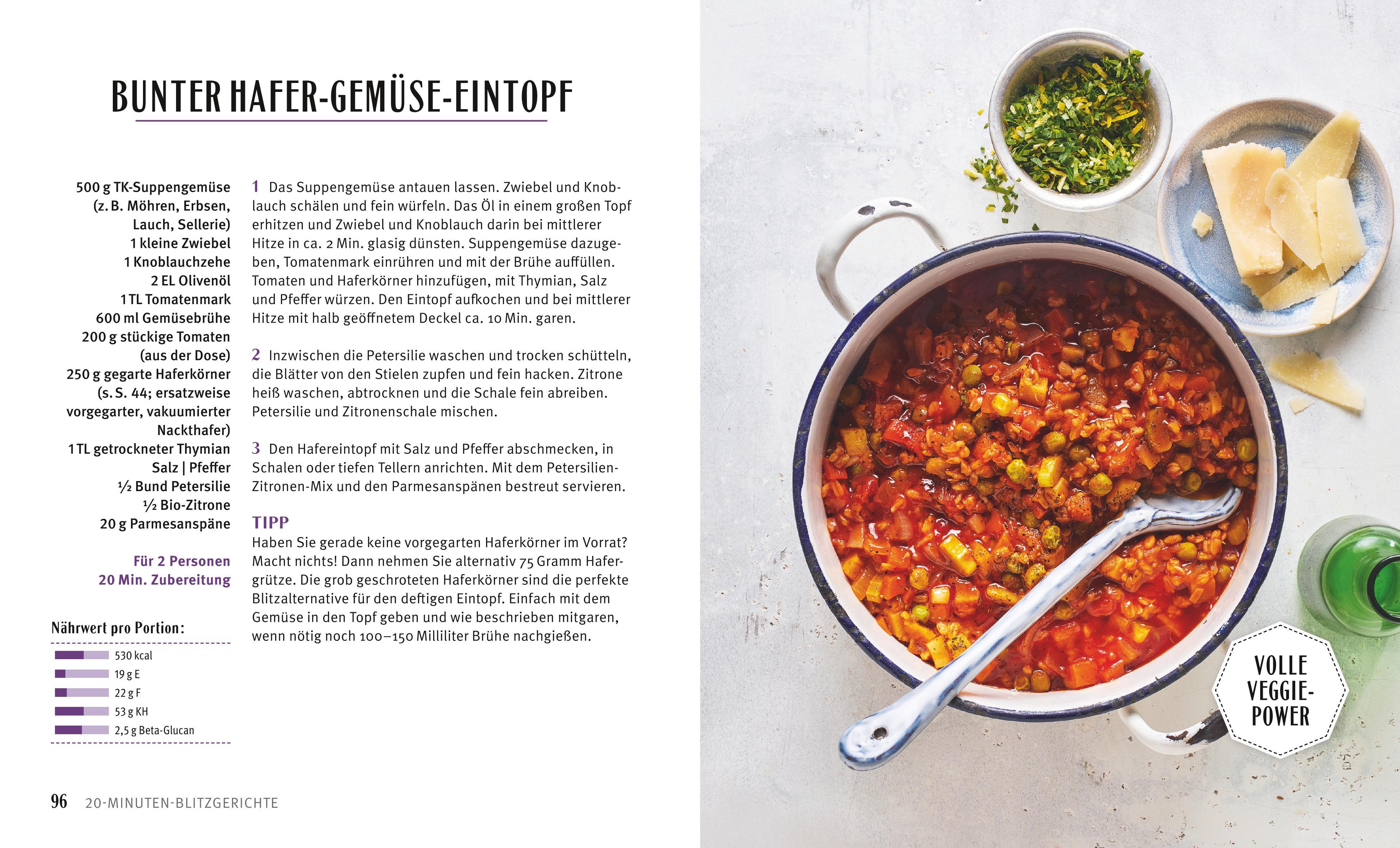 Beispielinhalt (Bild) Hafer Express-Rezepte