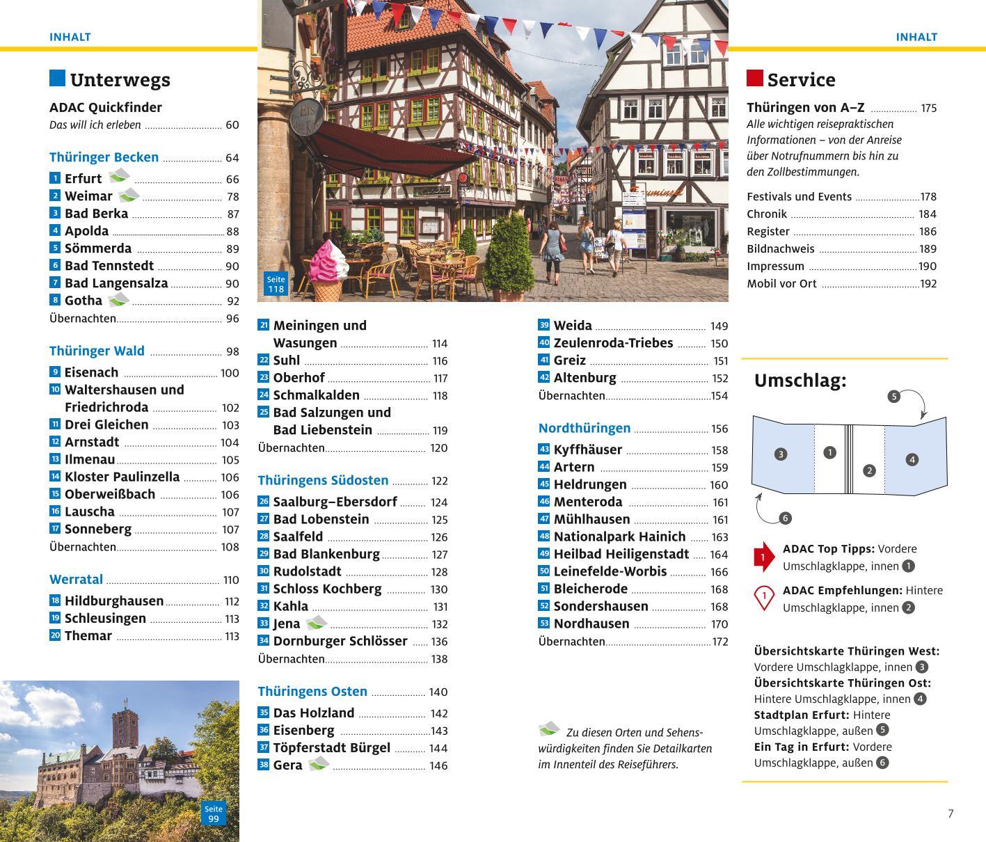 Beispielinhalt (Bild) ADAC Reiseführer plus Thüringen