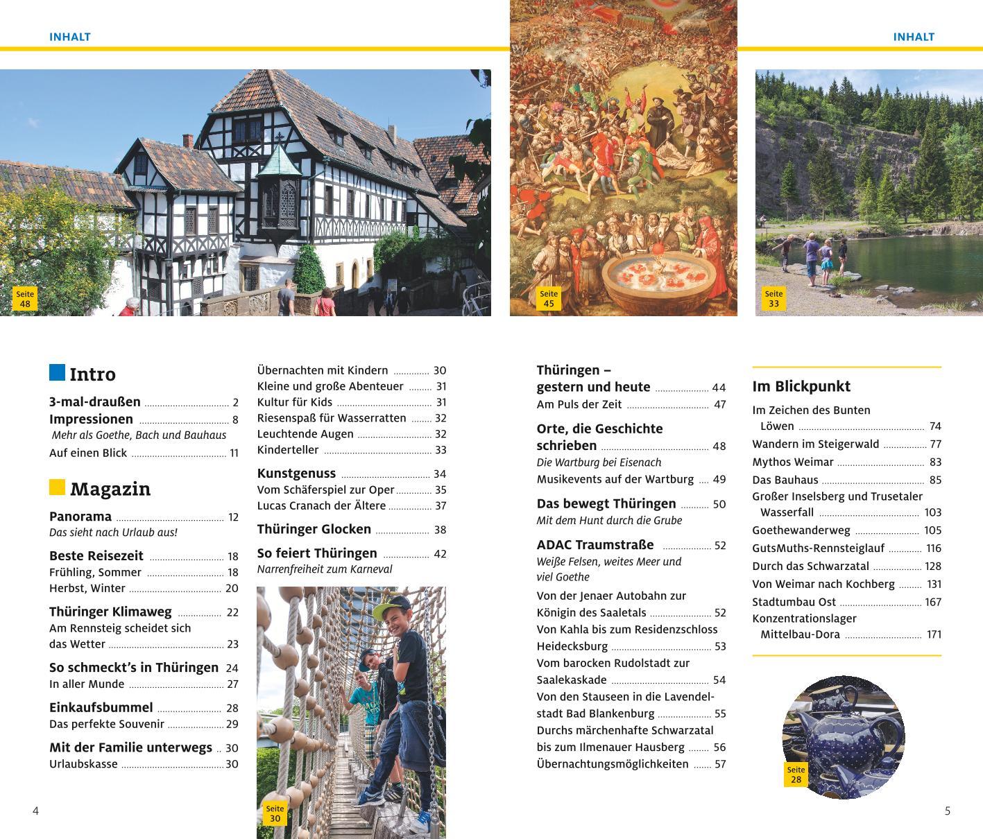 Beispielinhalt (Bild) ADAC Reiseführer plus Thüringen