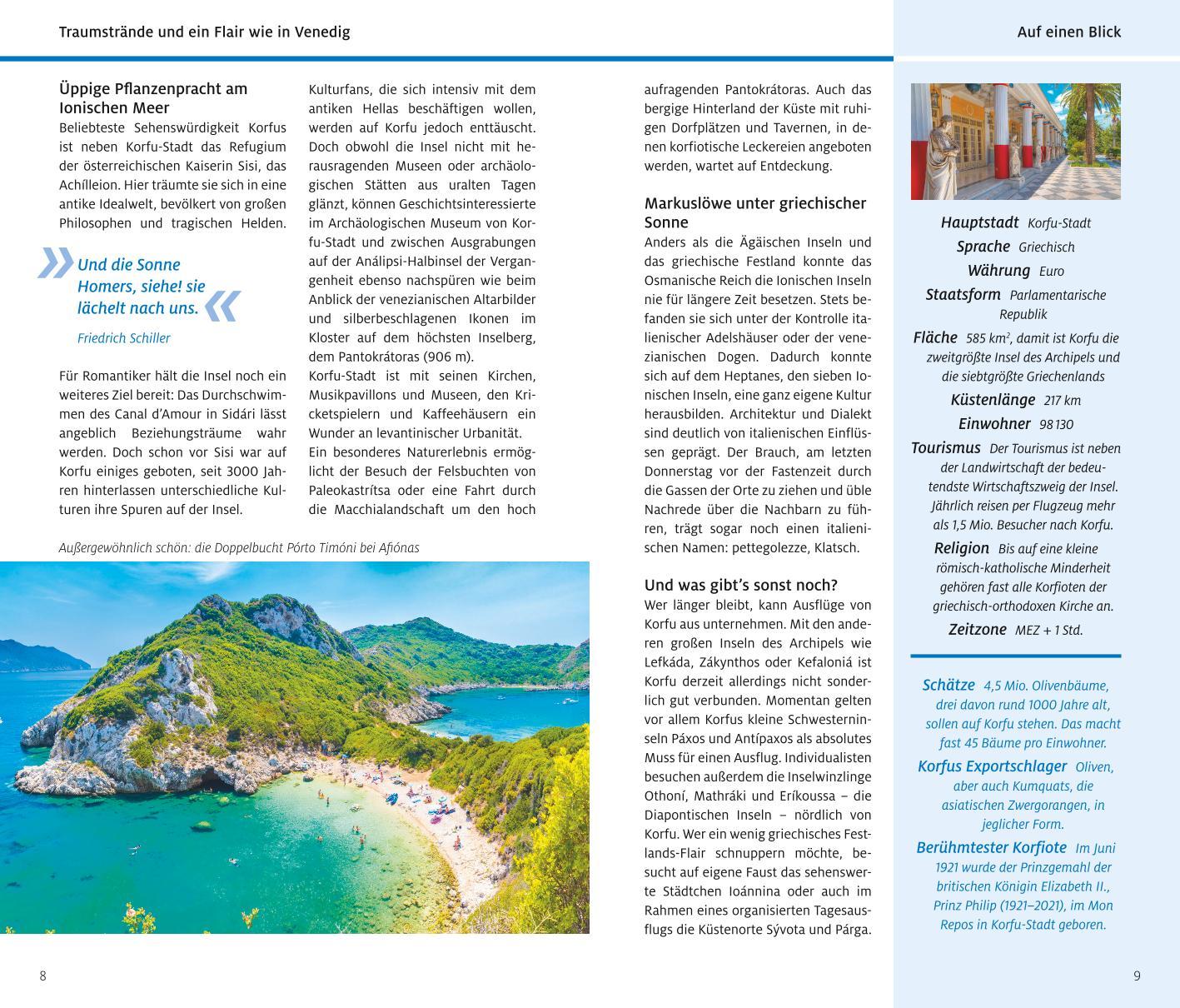 Beispielinhalt (Bild) ADAC Reiseführer Korfu Lefkada Ithaka Kefalonia Zakynthos