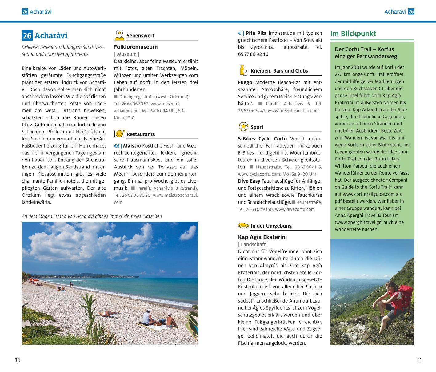 Beispielinhalt (Bild) ADAC Reiseführer Korfu Lefkada Ithaka Kefalonia Zakynthos