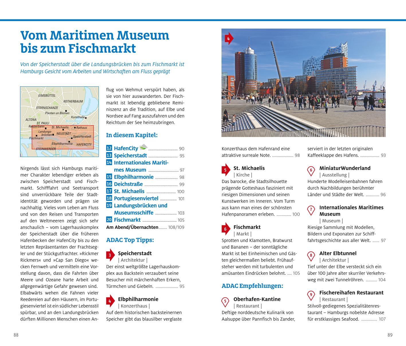 Beispielinhalt (Bild) ADAC Reiseführer plus Hamburg