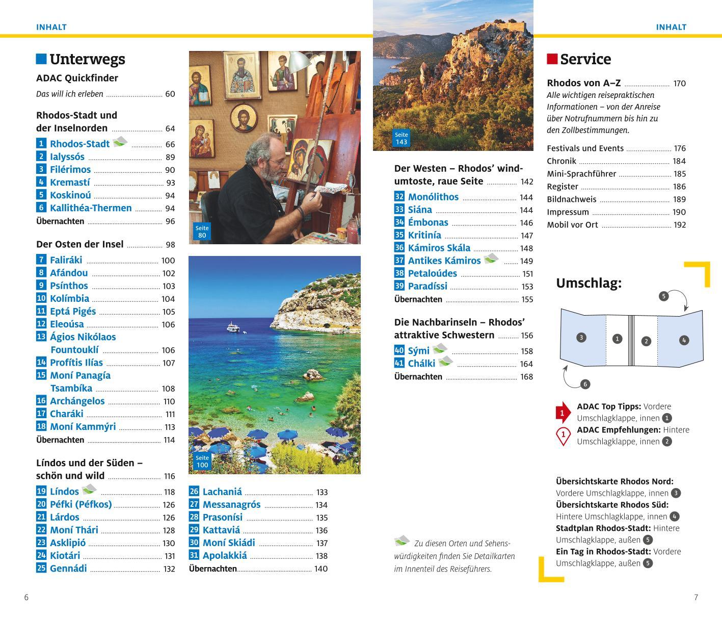 Beispielinhalt (Bild) ADAC Reiseführer plus Rhodos