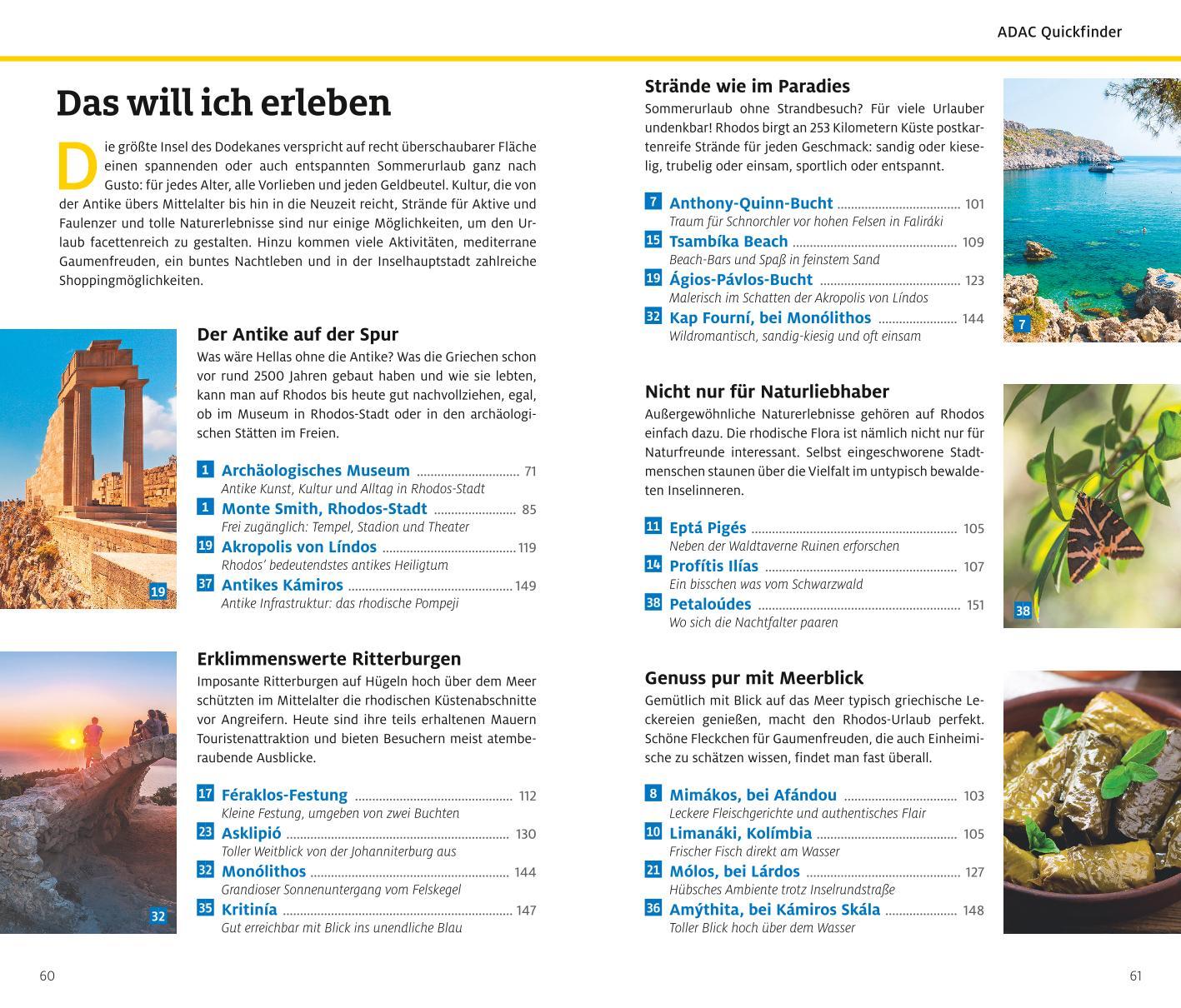 Beispielinhalt (Bild) ADAC Reiseführer plus Rhodos