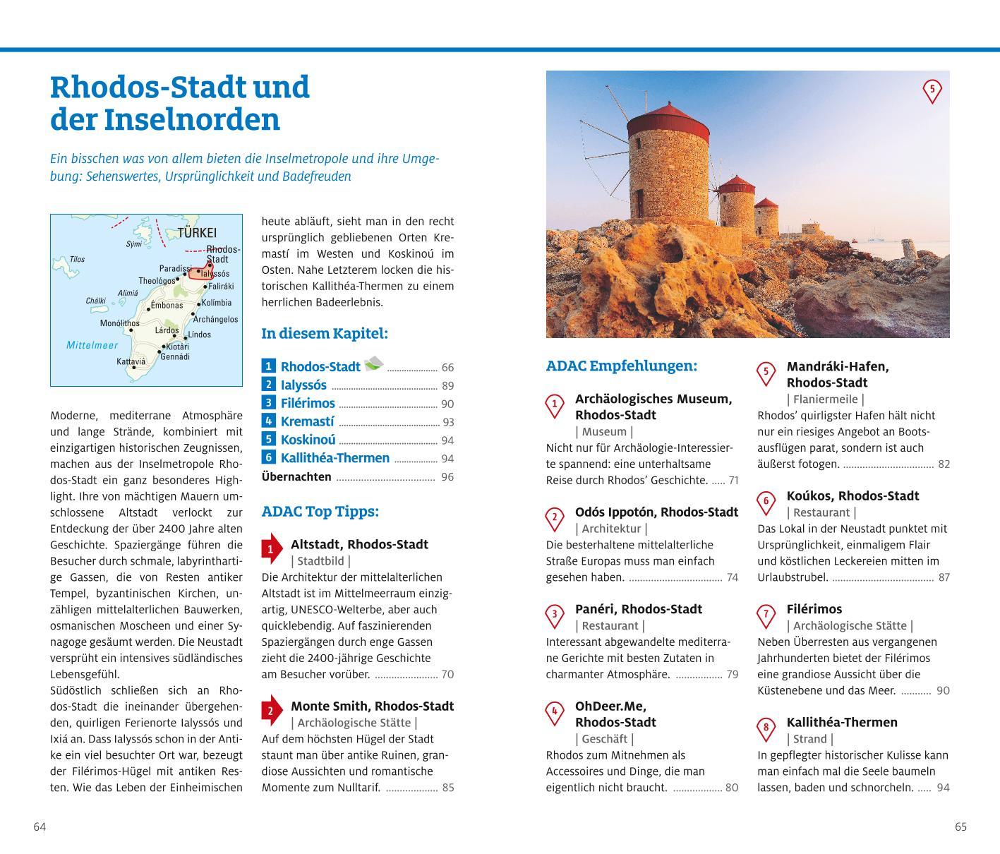 Beispielinhalt (Bild) ADAC Reiseführer plus Rhodos