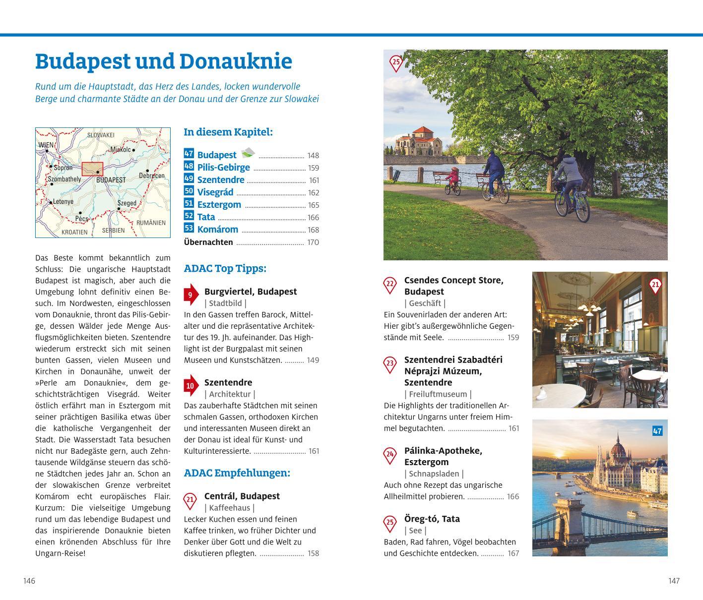 Beispielinhalt (Bild) ADAC Reiseführer plus Ungarn