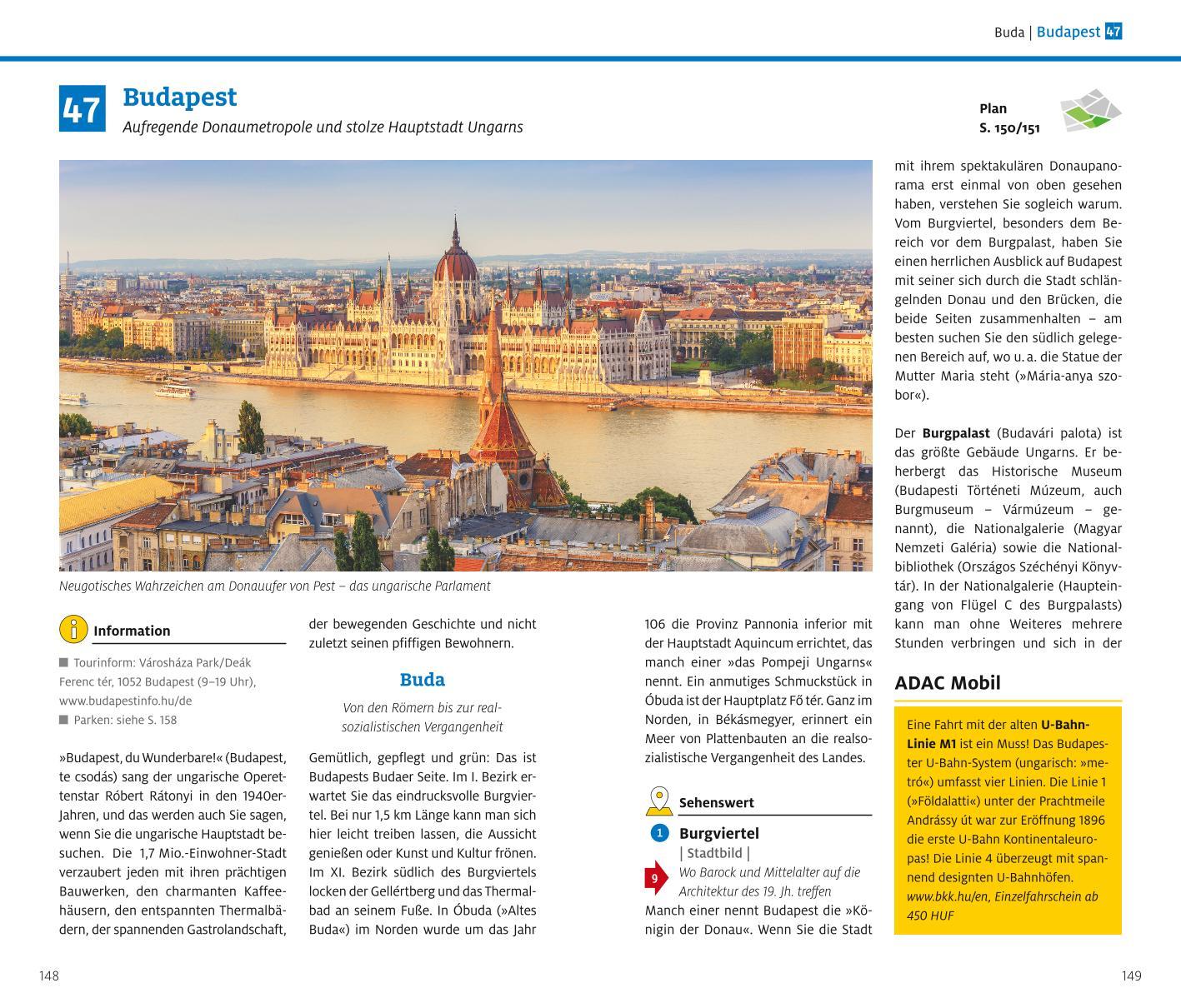 Beispielinhalt (Bild) ADAC Reiseführer plus Ungarn