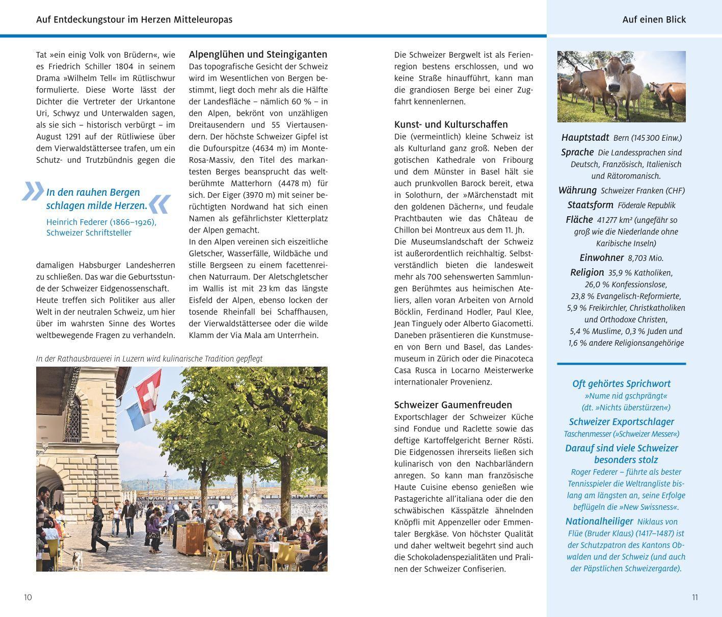 Beispielinhalt (Bild) ADAC Reiseführer plus Schweiz