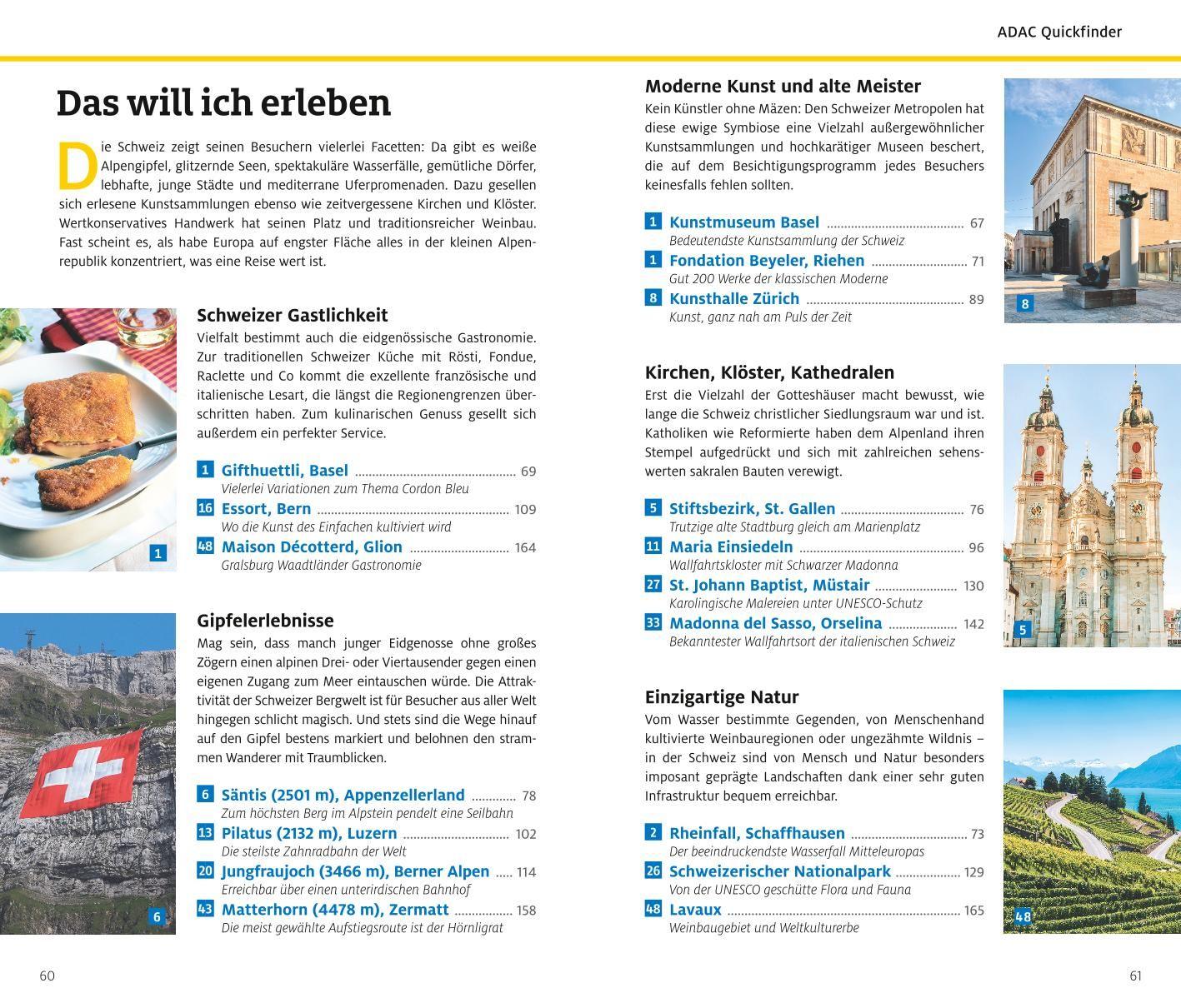 Beispielinhalt (Bild) ADAC Reiseführer plus Schweiz