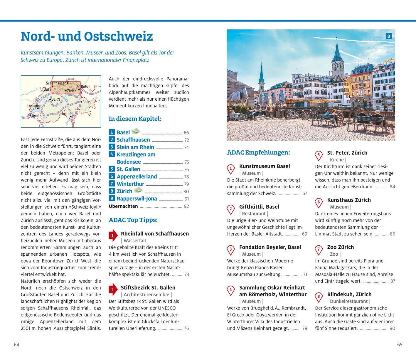 Beispielinhalt (Bild) ADAC Reiseführer plus Schweiz